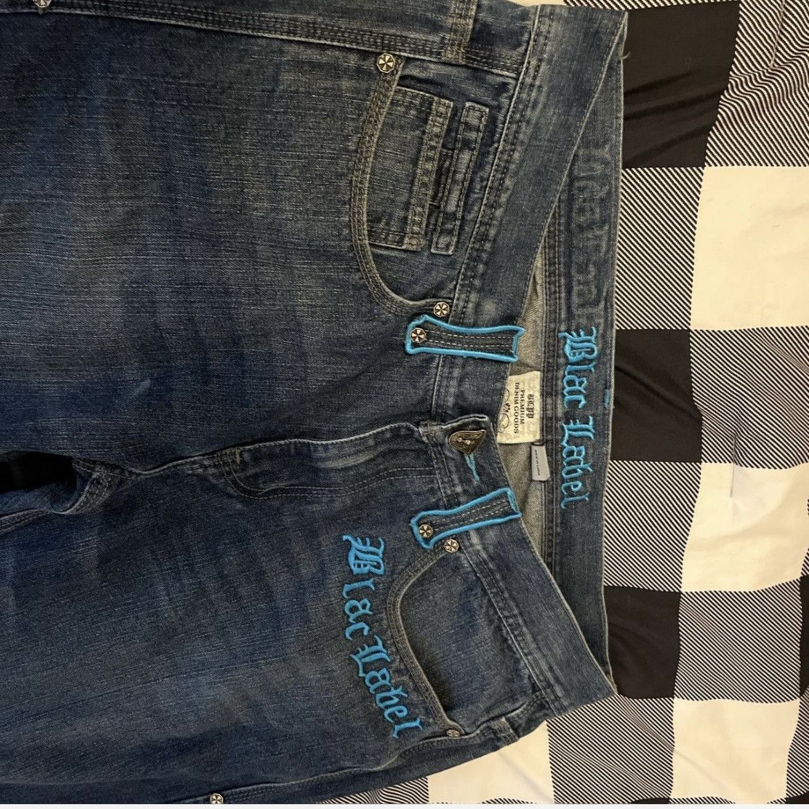 True Religion RARE Vintage Embroidered BLACK LABEL Jeans Size US 38 / EU 54 - 4 Thumbnail