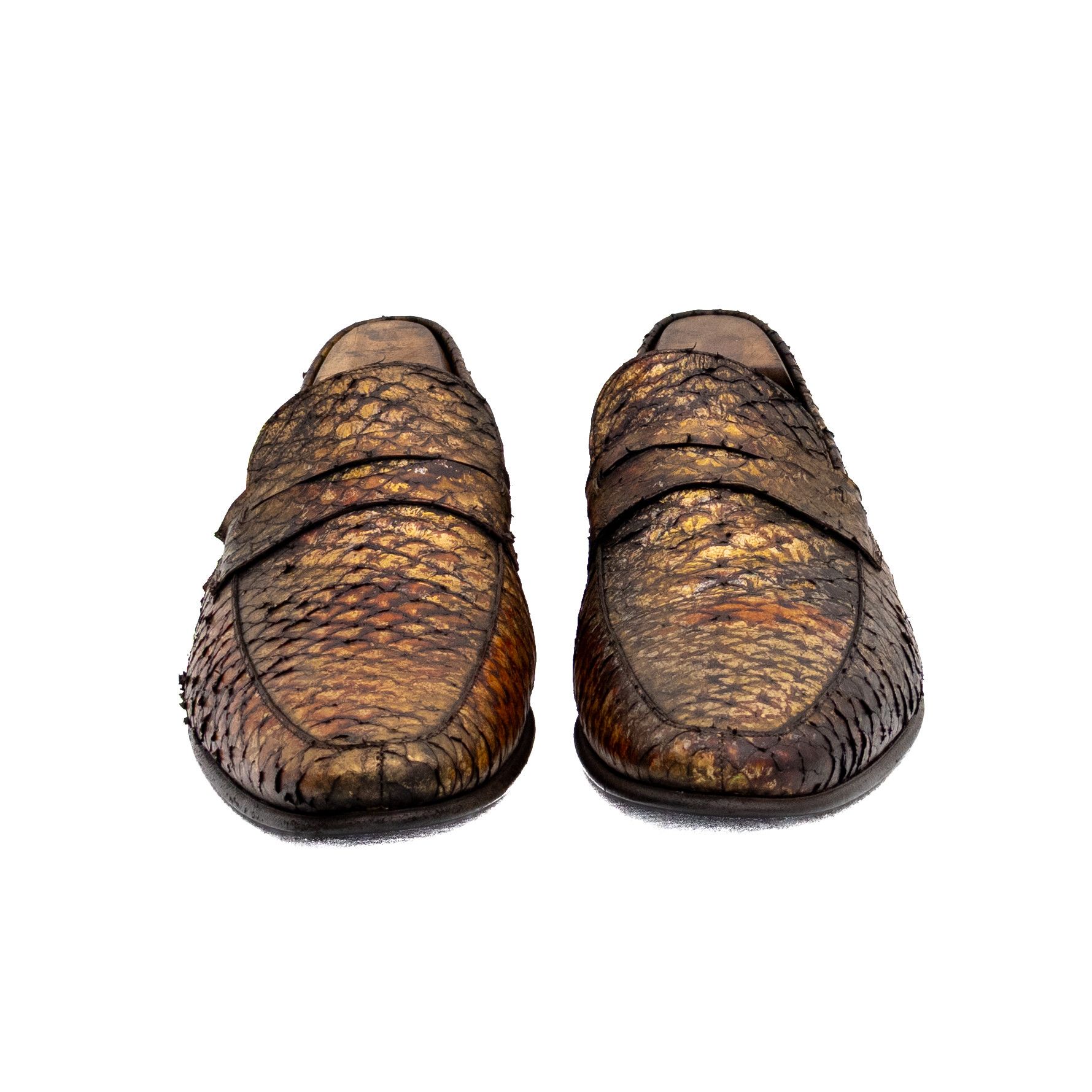 Salvatore Ferragamo Salvatore Ferragamo Python Snakeskin Loafers Gold US 12 Size US 12 / EU 45 - 4 Thumbnail