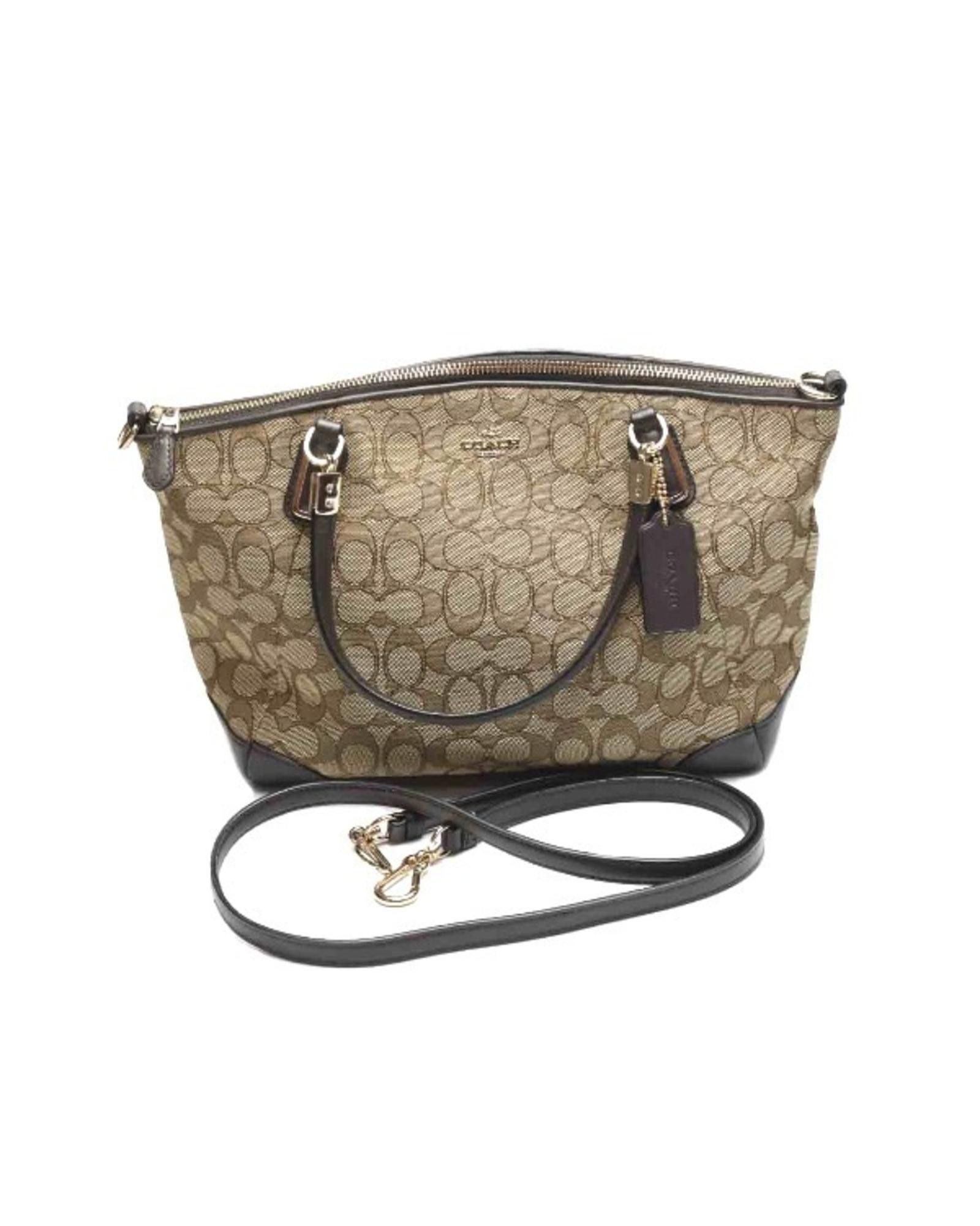 image of Coach Beige Leather Shoulder Handbag, Women's