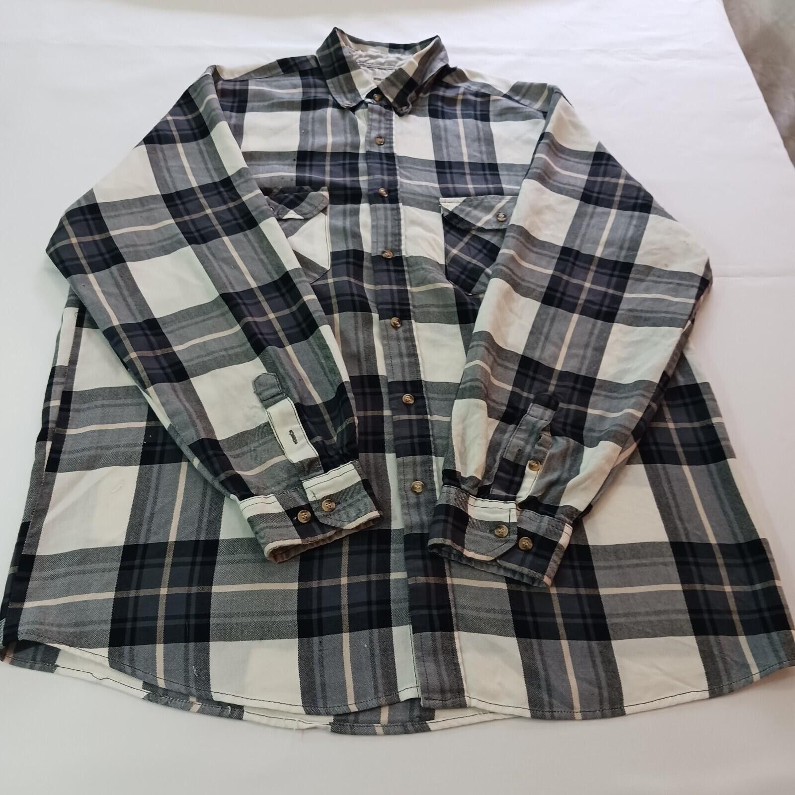Other Northwest Blue Shirt Men LT Green/White Plaid Vintage Flanne Size US L / EU 52-54 / 3 - 2 Thumbnail