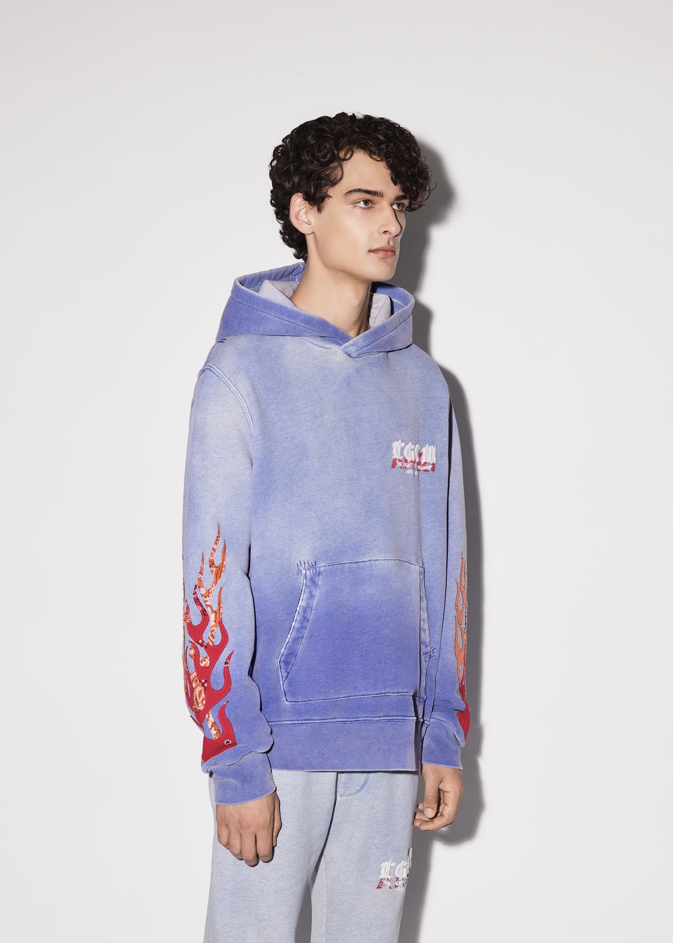 Amiri o1mle0925 T.G.C.W Flames Hoodies in Blue Size US M / EU 48-50 / 2 - 3 Thumbnail