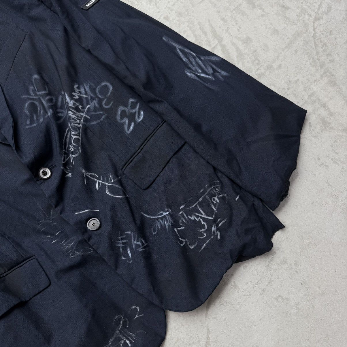 Balenciaga Balenciaga Graffiti Skater Tailored Jacket Navy Size US M / EU 48-50 / 2 - 4 Thumbnail