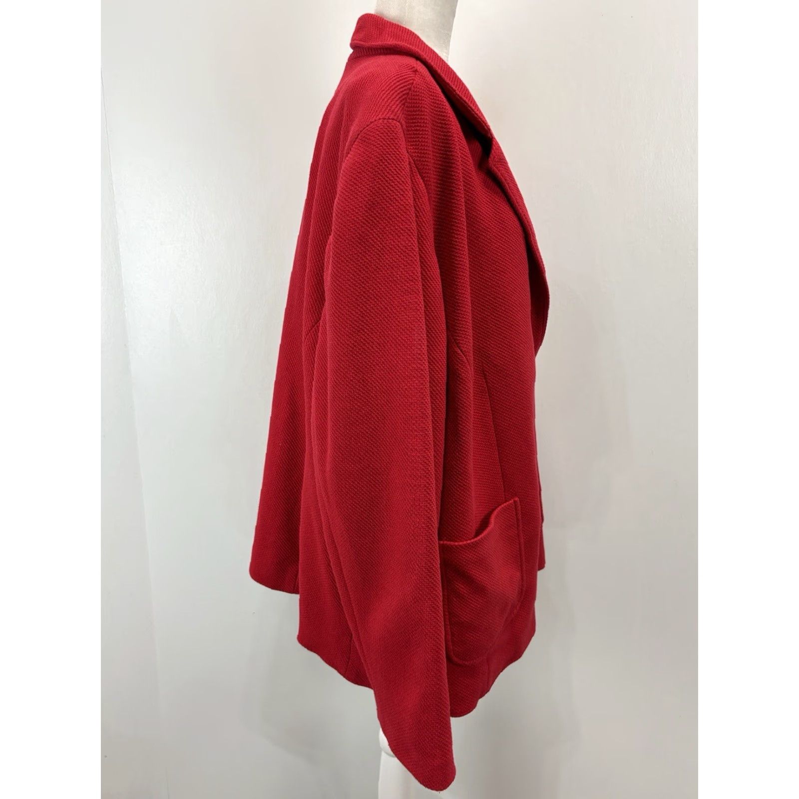 Talbots Talbots Blazer 26W Plus Red Womens Classic Textured Lined Career Size 4XL / US 24-26 - 4 Thumbnail
