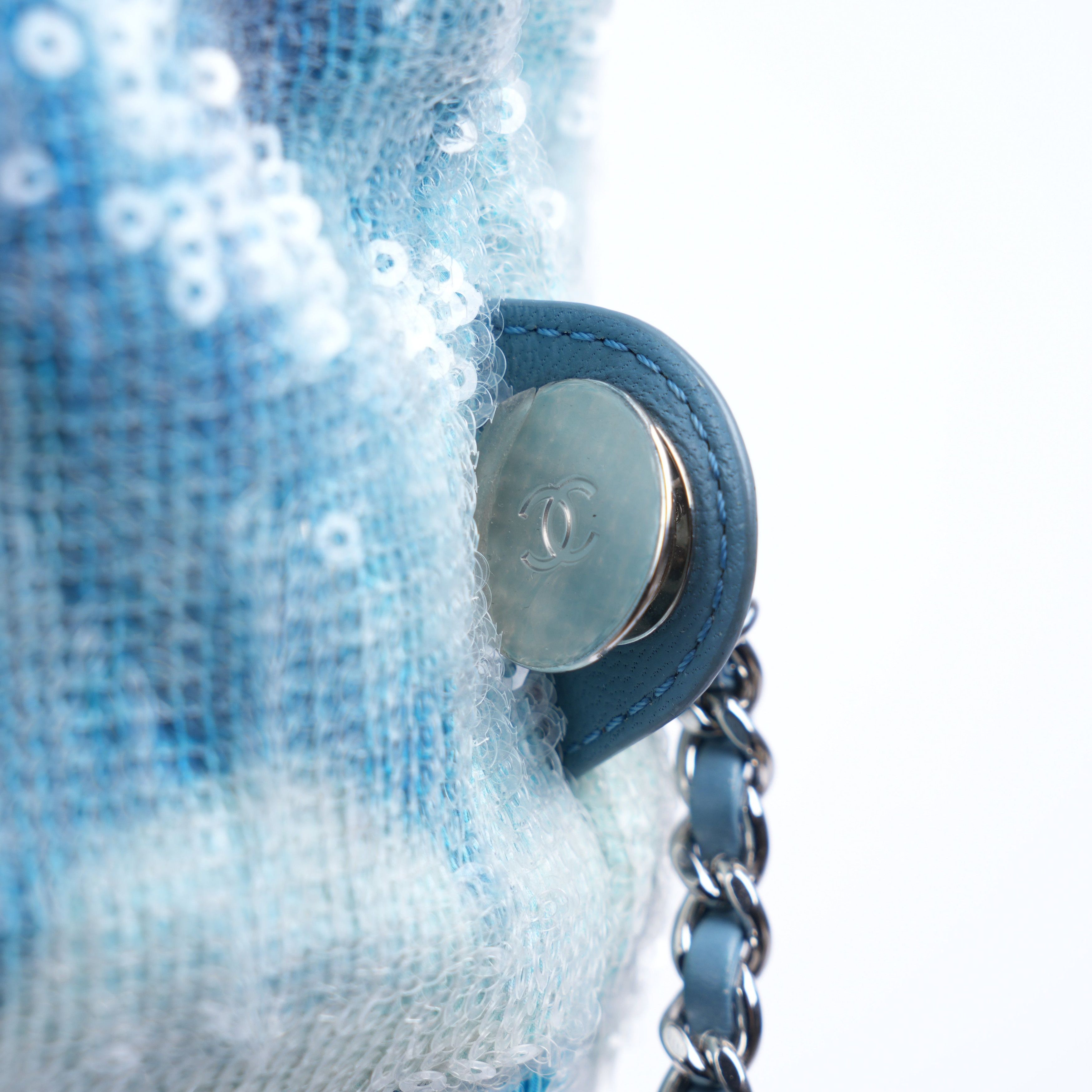 Chanel CHANEL BLUE 2018 SEQUIN WATERFALL TINY BACKPACK Size ONE SIZE - 4 Thumbnail