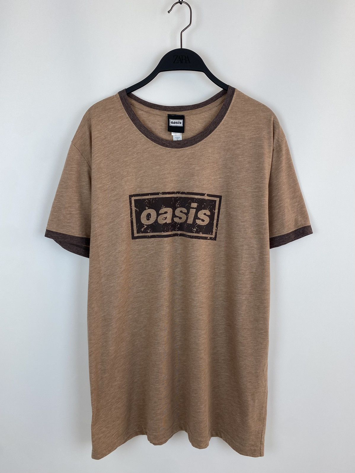 Band Tees Oasis Band Classic Logo Brown Ringer Tee Size US XL / EU 56 / 4 - 9 Thumbnail