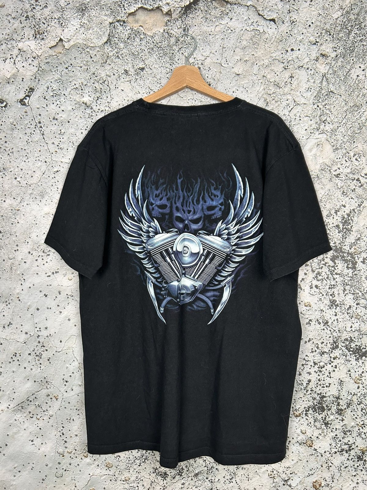 Vintage Vintage Wild Wolf Harley Motorcycles Graphic Tee Goth Grunge Size US XL / EU 56 / 4 - 4 Thumbnail