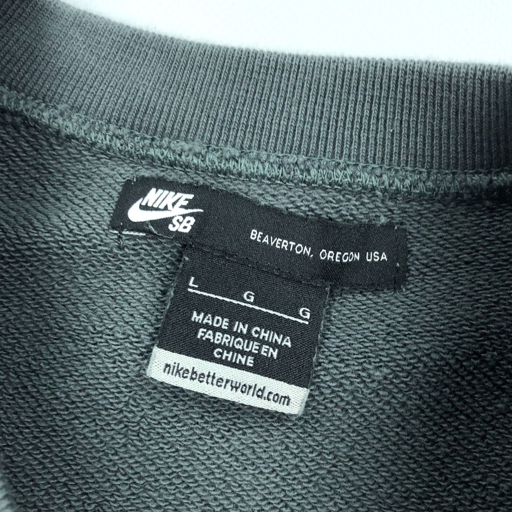 Nike Nike SB Crewneck Sweatshirt Raglan Mens L Green Gray Everett Fleece Pullover Size US L / EU 52-54 / 3 - 3 Thumbnail