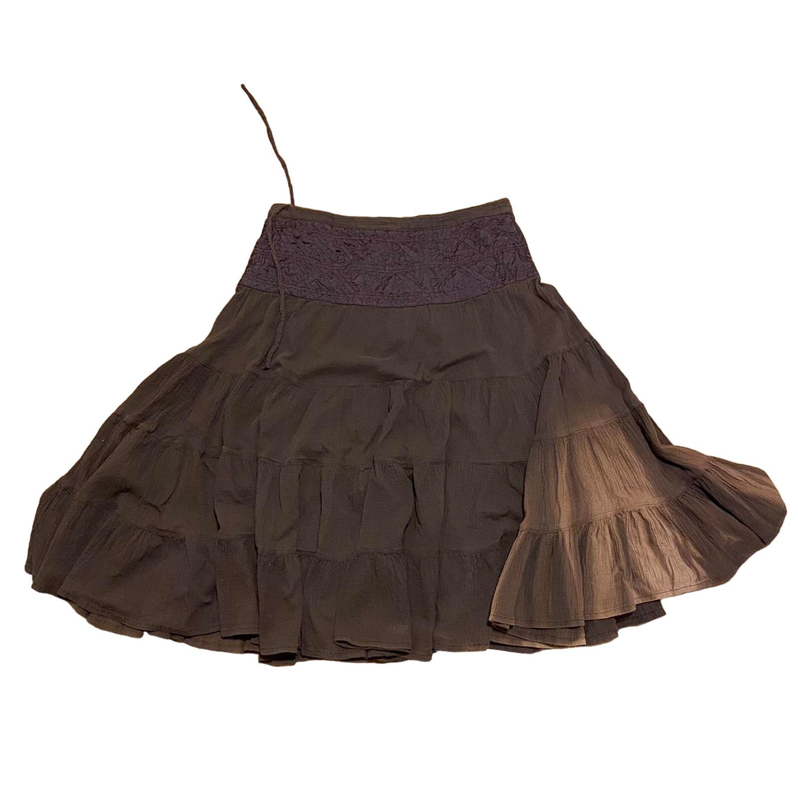 Vintage Y2k fairy full length brown skirt Size 36" / US 14 / IT 50 - 4 Thumbnail