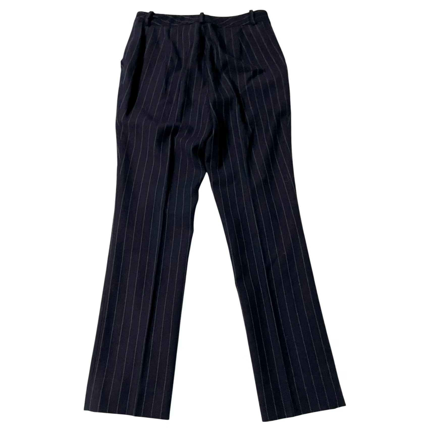 Vintage VINTAGE? Lauren Ralph Lauren Women’s Wool Pants Pinstripe Office Preppy Navy Trousers 2P Size 26" / US 2 / IT 38 - 3 Thumbnail