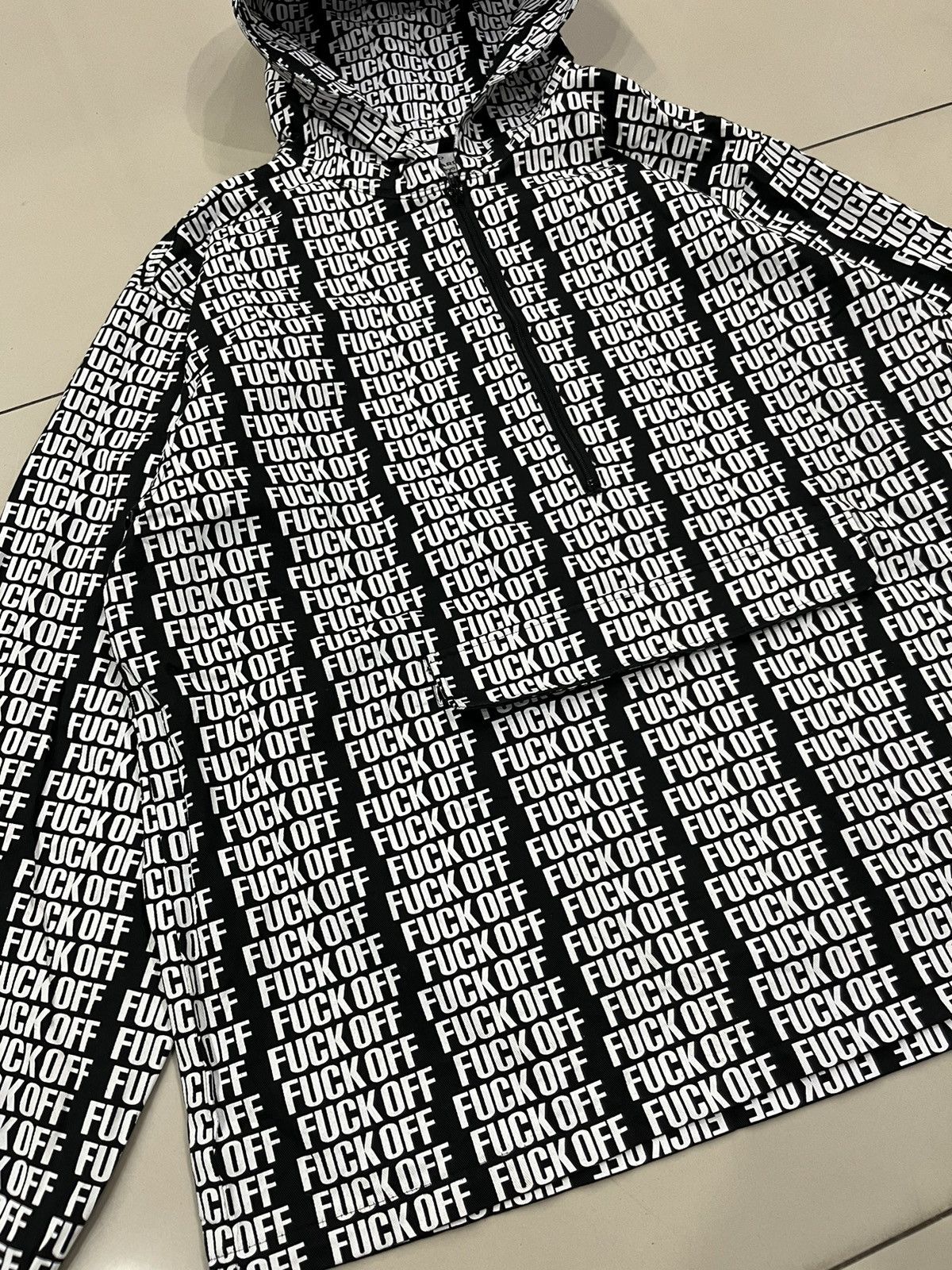 Japanese Brand Worldwide Bastard Fuck Off Script Fullprint Anorak Size US M / EU 48-50 / 2 - 3 Thumbnail