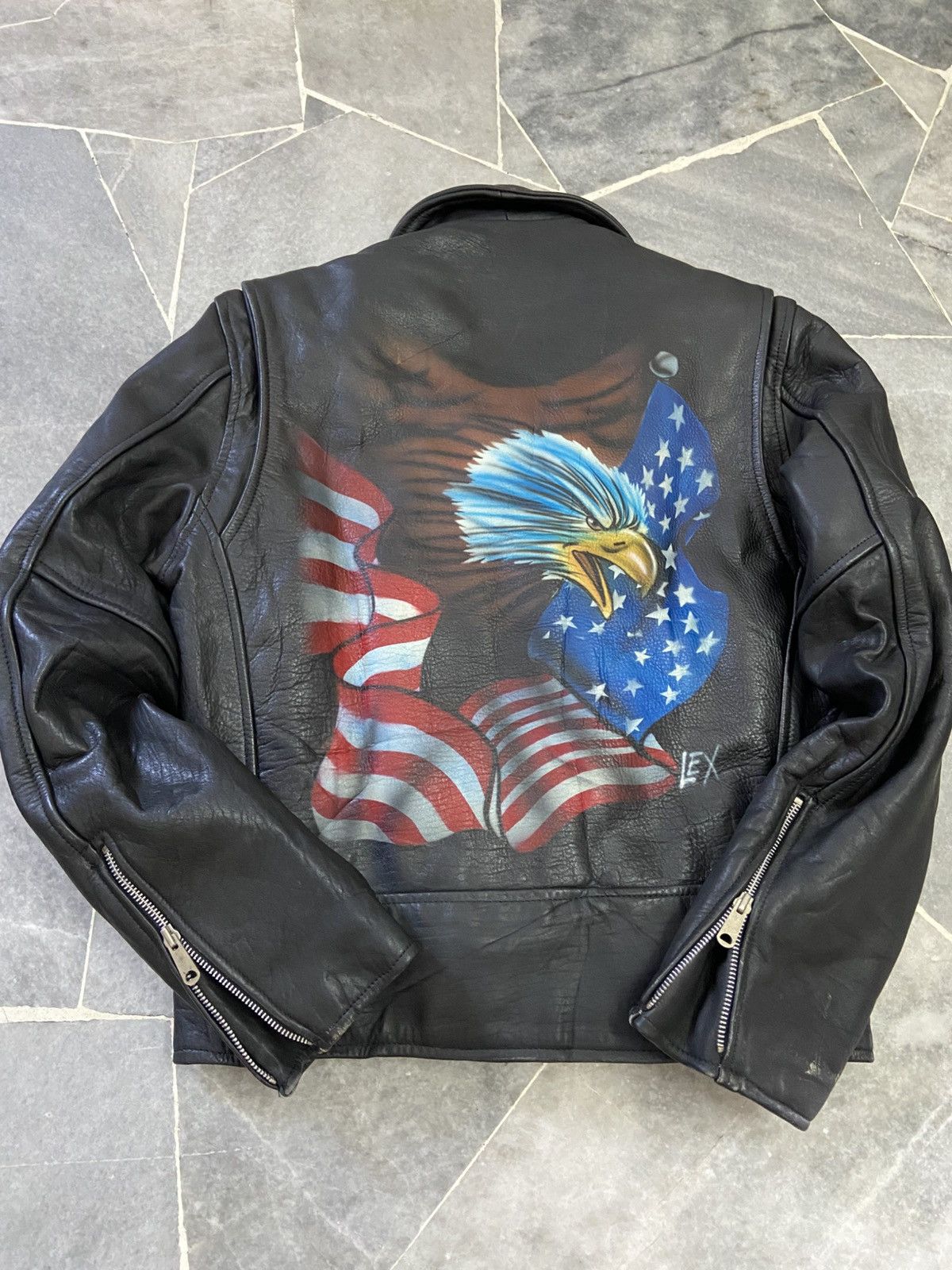 Genuine Leather Vintage Just Brass By Cowhide Leather Bird Motorcycle Jacket Size US M / EU 48-50 / 2 - 4 Thumbnail