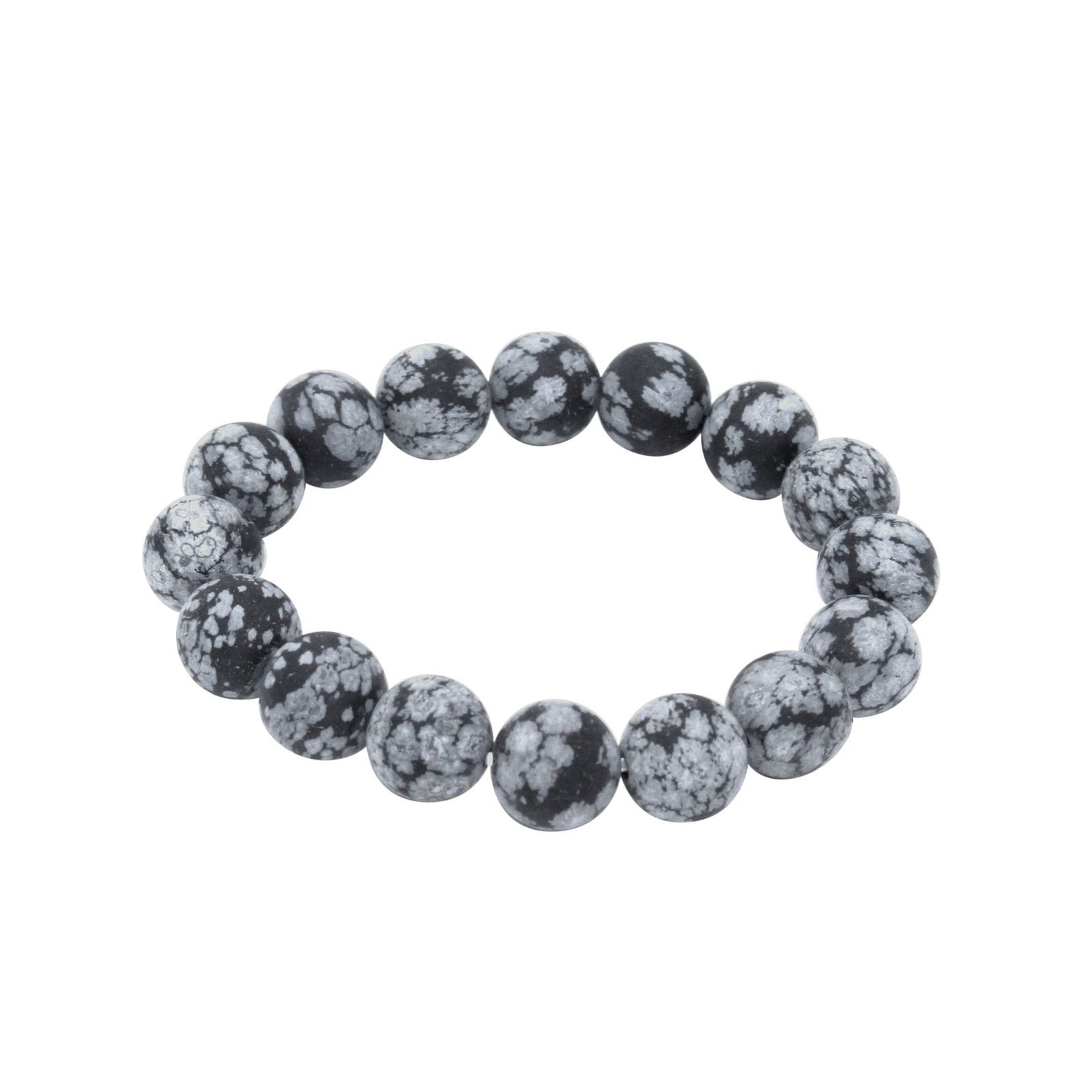 Jewelry 🔴 Bracelet - Matte Snowflake Obsidian 12mm. Size ONE SIZE - 1 Preview