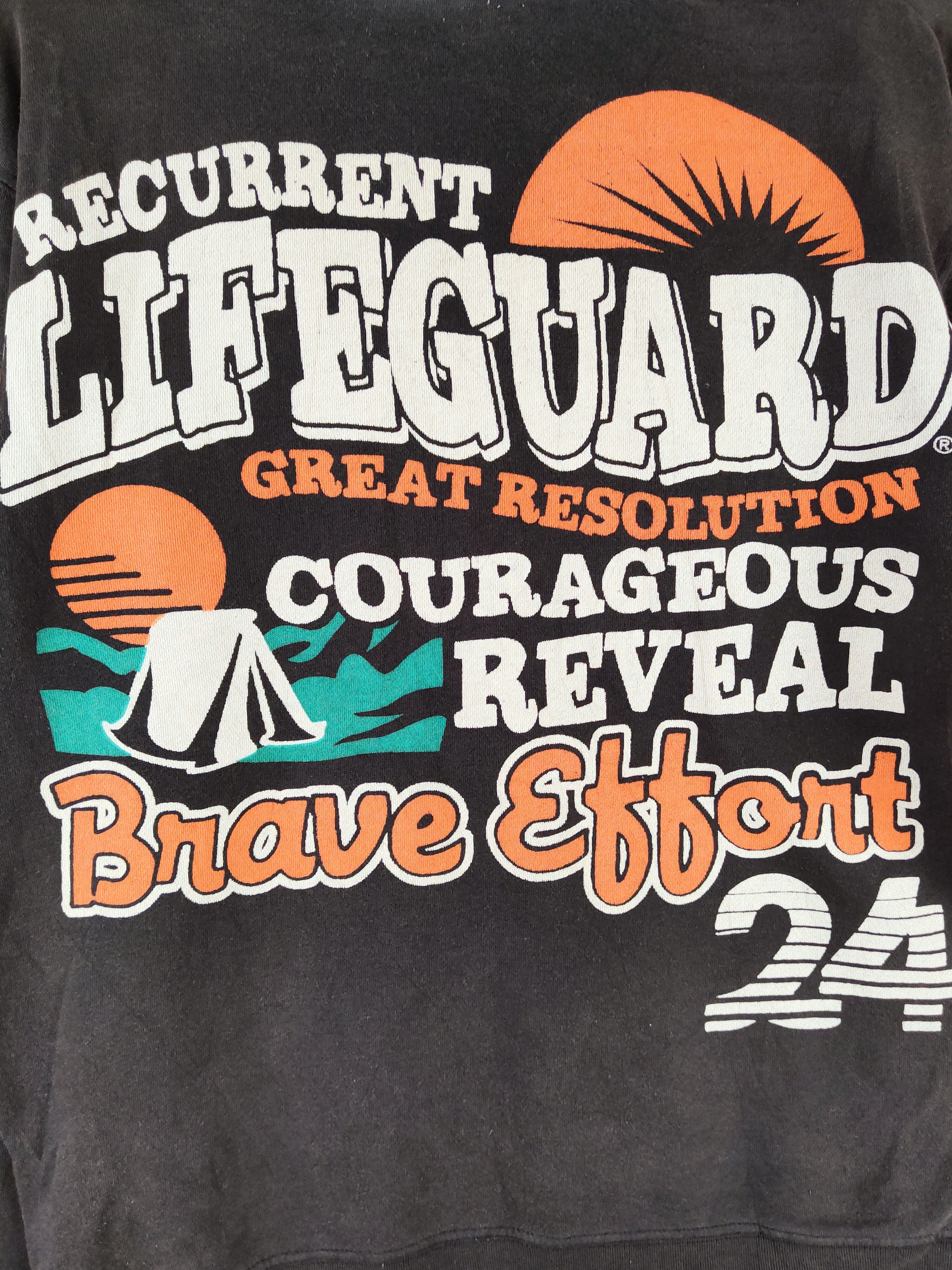 Japanese Brand Lifeguard Black Faded Hoodie Sweatshirts #W121 Size US M / EU 48-50 / 2 - 9 Thumbnail