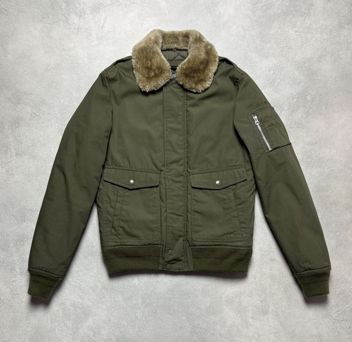 Schott Army Type-U Zip Up Quilt Flight Bomber Jacket