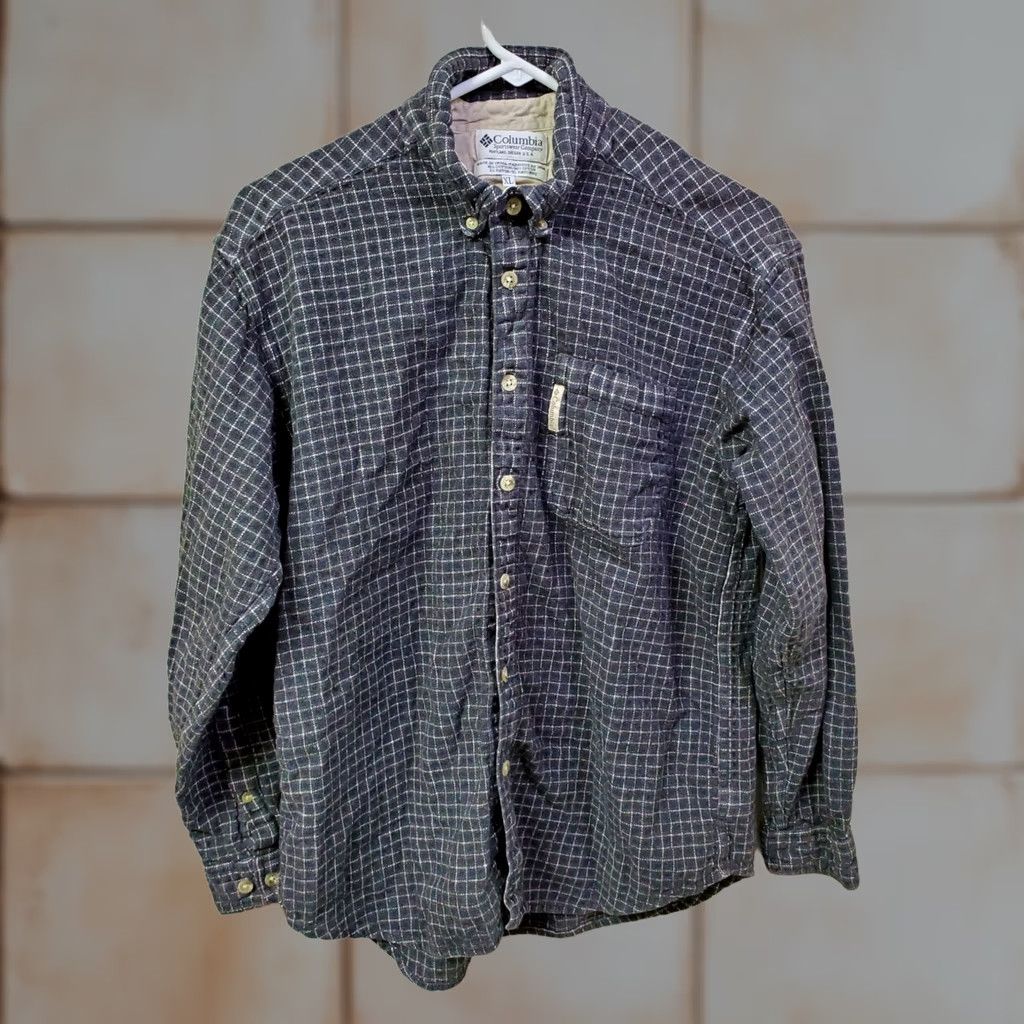 Vintage Columbia Flannel Shirt Mens XL Shepherds Check Button Down Black LongSleeve Size US XL / EU 56 / 4 - 1 Thumbnail