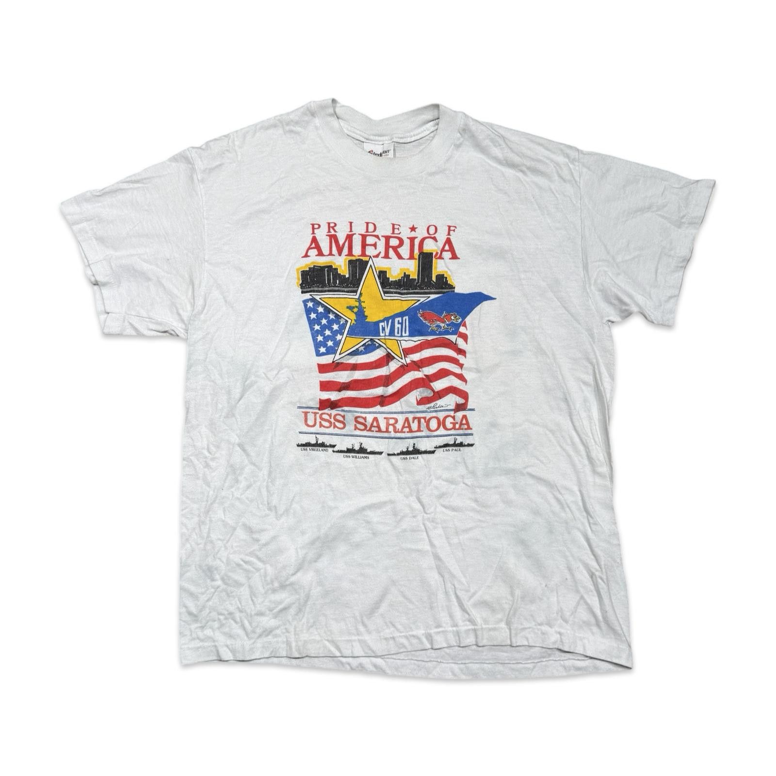 Designer Vintage USS Saratoga Pride of America Military T-Shirt Size US XL / EU 56 / 4 - 1 Thumbnail