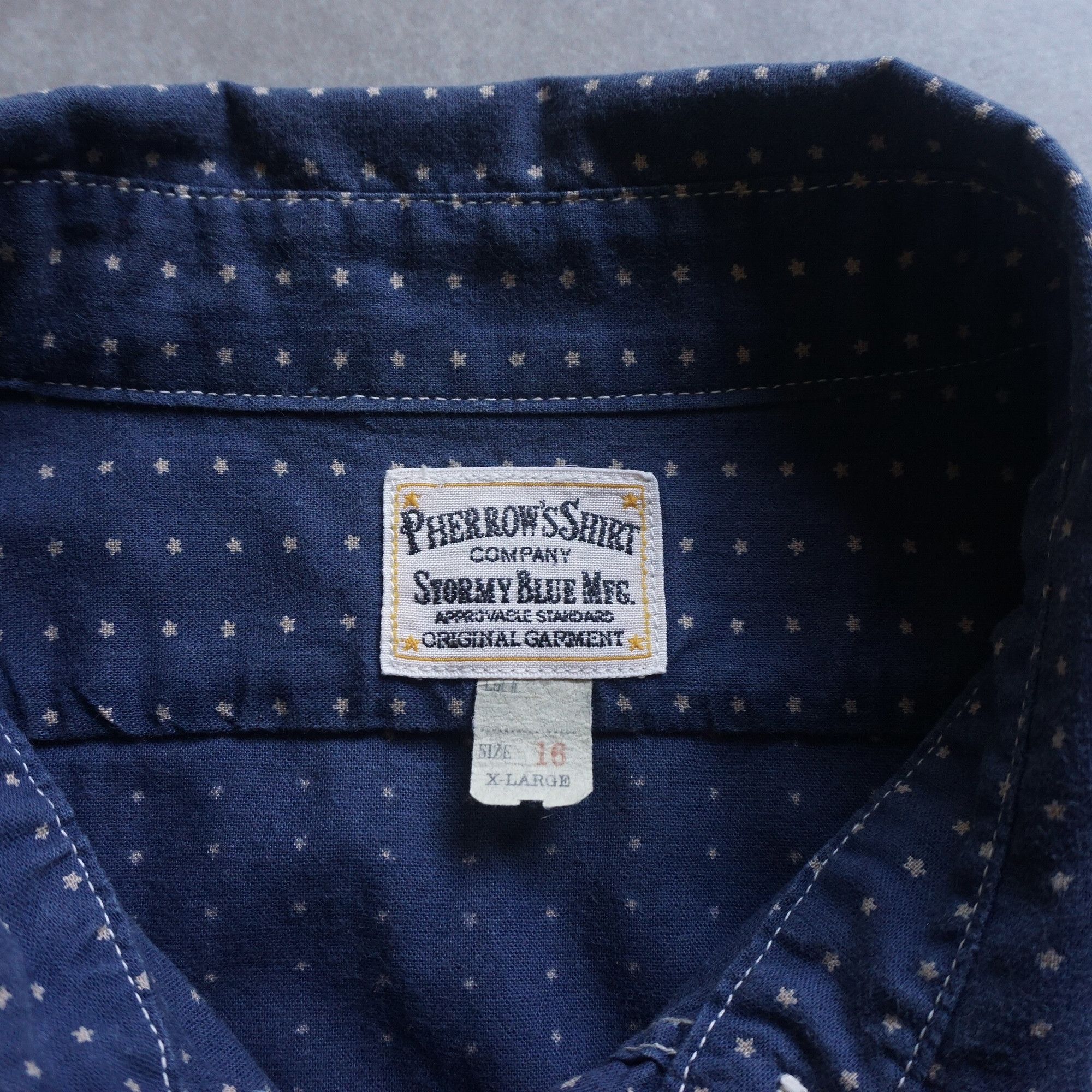Japanese Brand × Pherrow's Pherrow indigo star work shirt Size US XL / EU 56 / 4 - 5 Thumbnail