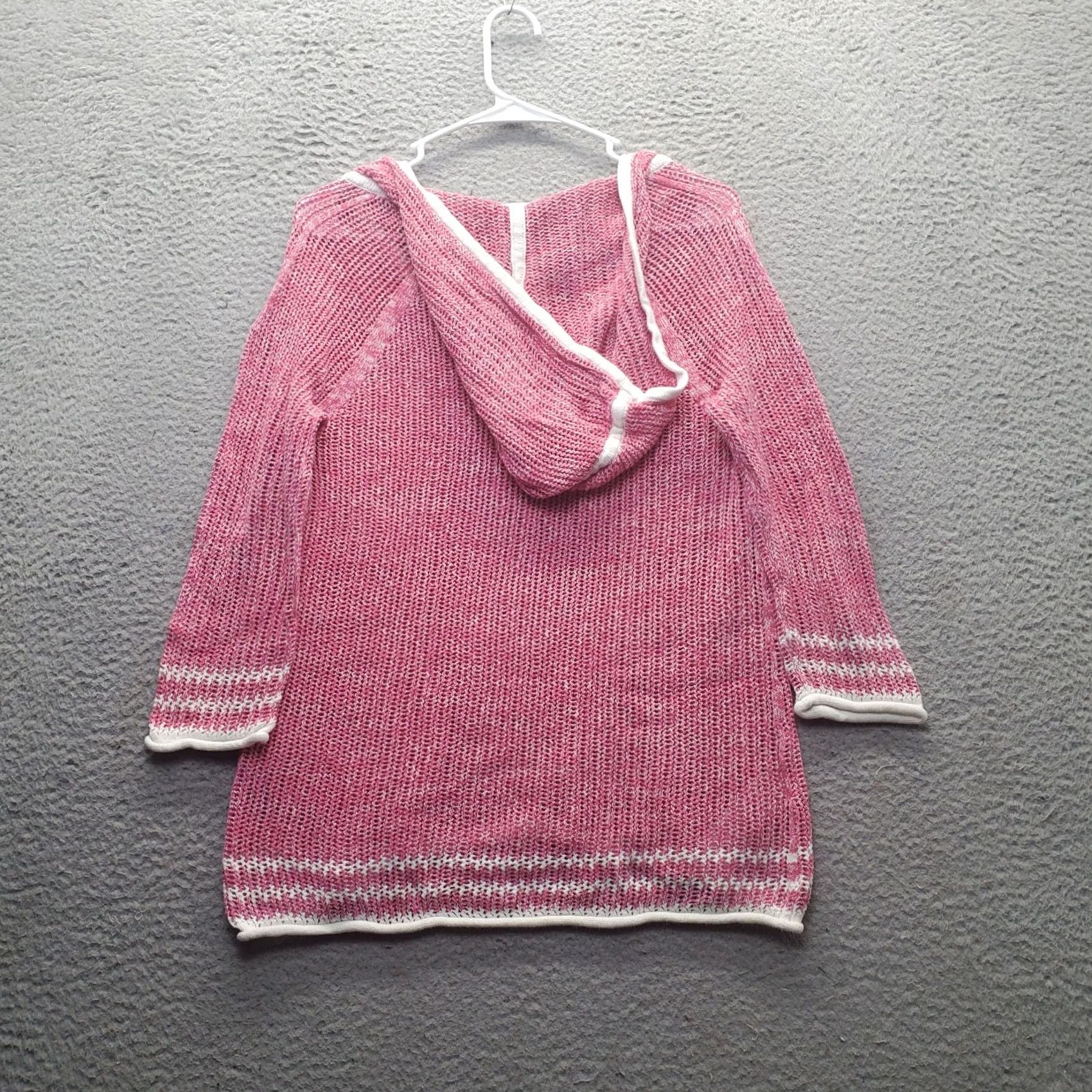 Tommy Bahama Tommy Bahama Hooded Sweater Womens M Multi Open Knit Long Sleeve V-Neck Shirt Womens Size M Multicolor Fall Winter Casual Pullover Knit Pattern: Solid Size M / US 6-8 / IT 42-44 - 2 Thumbnail