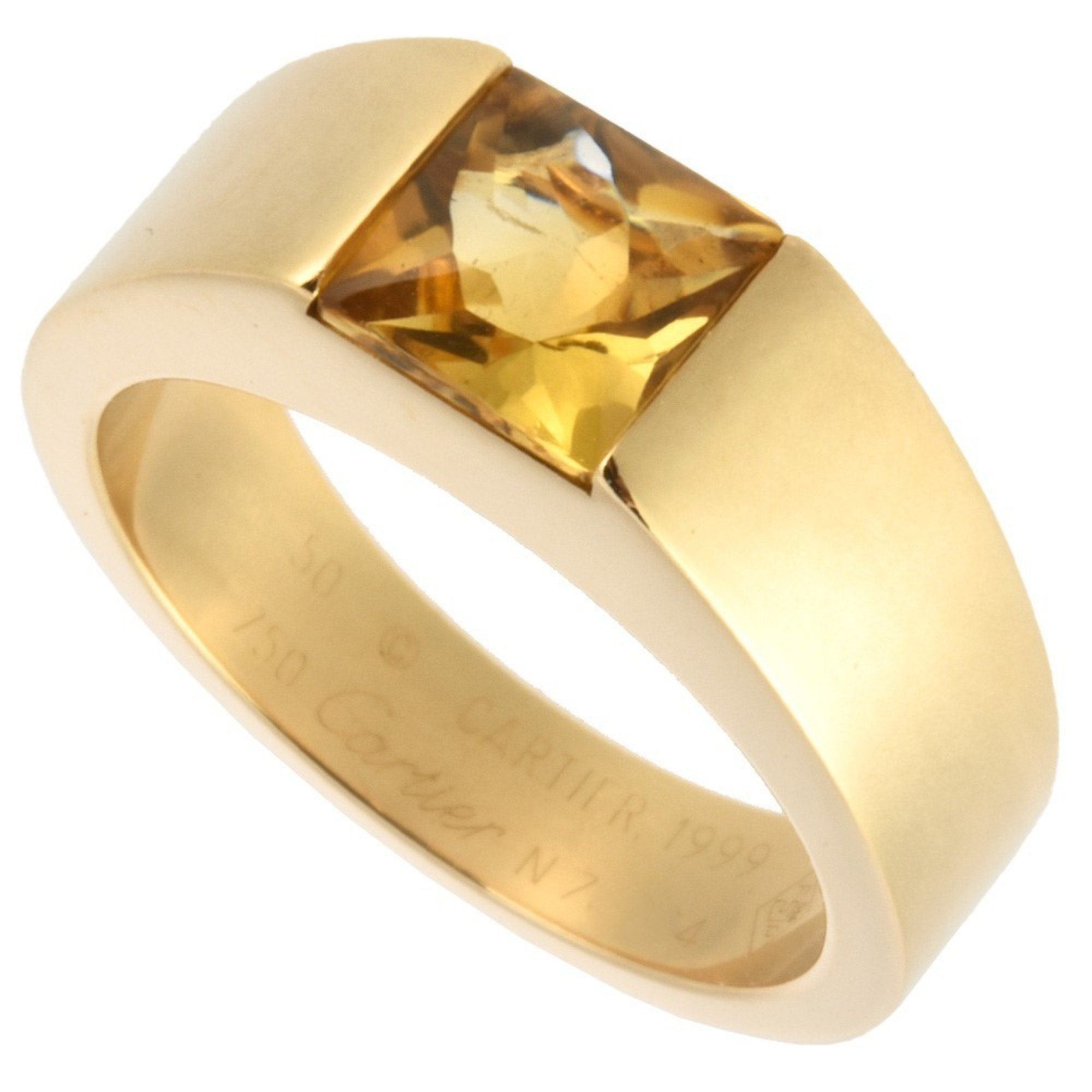 image of Cartier Tank Ring Citrine 50 K18Yg Women's in Yellow
