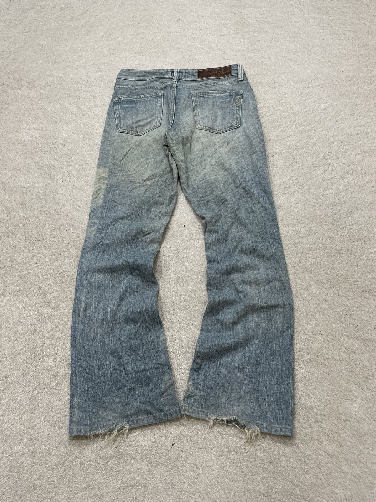 Maison Margiela 2000s Diesel Flare Denim Bootcut Distressed Blue Jeans Y2K Size 27" / US 4 / IT 40 - 8 Thumbnail