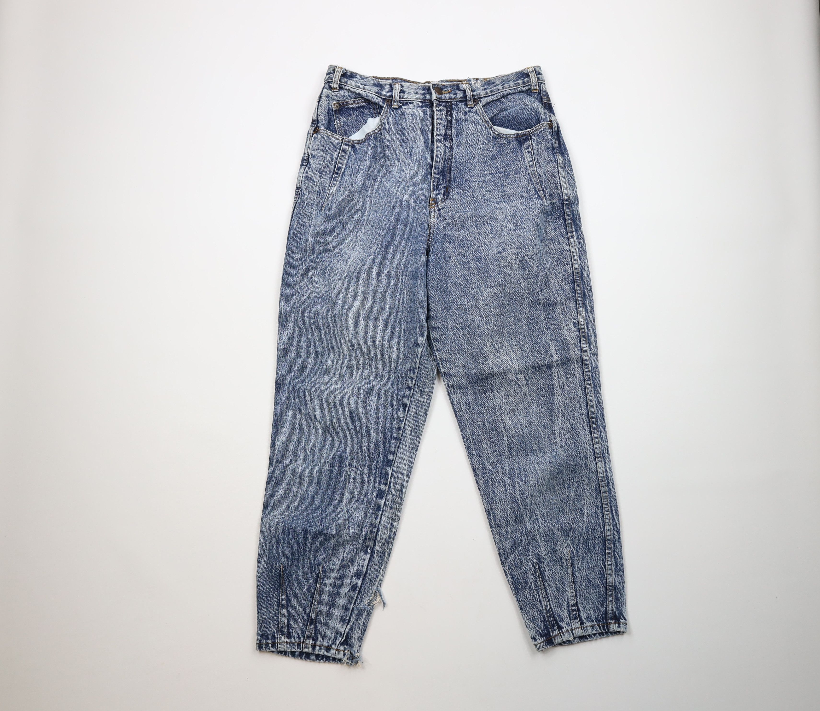 Vintage Vintage 90s Streetwear Tapered Leg Acid Wash Denim Jeans Size 32" / US 10 / IT 46 - 1 Thumbnail