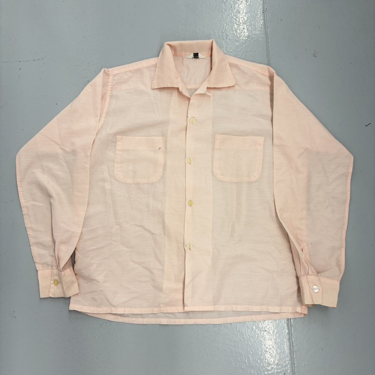 Other Vintage 60s Dupont Dacron Pink Long Sleeve Loop Collar Size US M / EU 48-50 / 2 - 1 Thumbnail