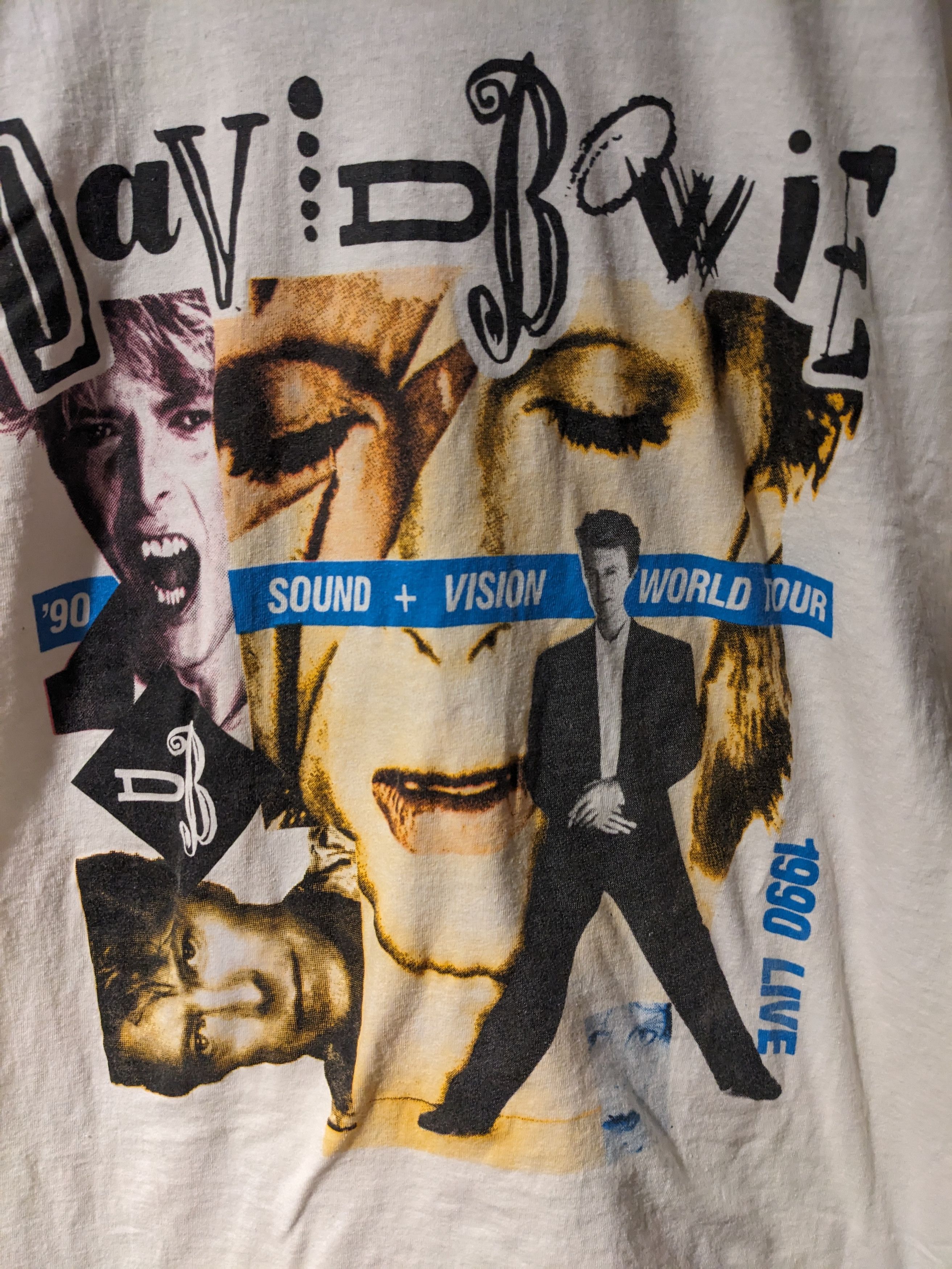 Band Tees × Vintage Vintage 1990 David Bowie Sound Vision Changes World T-Shirt Size US XL / EU 56 / 4 - 2 Thumbnail