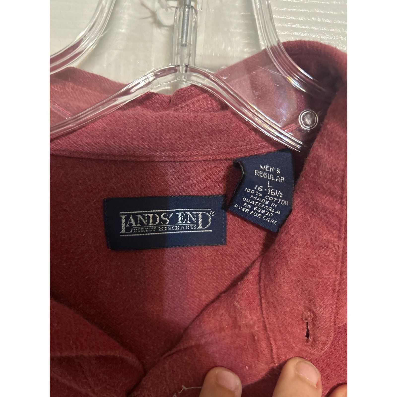 Lands' End Lands End Mens Flannel Shirt Red Long Sleeve Button Down Size US L / EU 52-54 / 3 - 2 Thumbnail