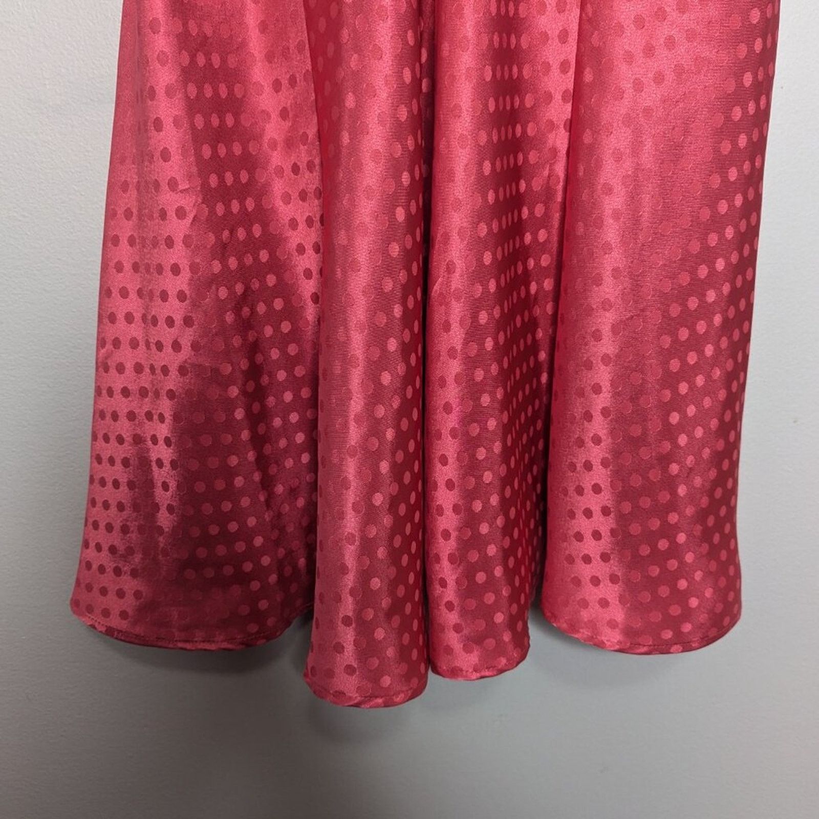 Vintage Vintage Pink Polka Dot Pattern Satin Slip Dress Buttons Size L / US 10 / IT 46 - 5 Thumbnail