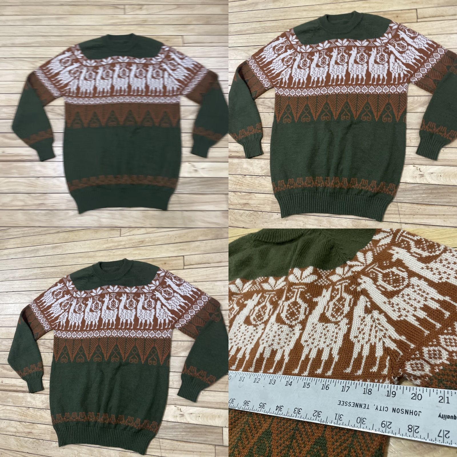 Vintage VINTAGE Ugly Christmas Sweater Shirt Mens L Llama Graphic Print Holiday Brown Green Christmas Sweater Size US L / EU 52-54 / 3 - 10 Thumbnail
