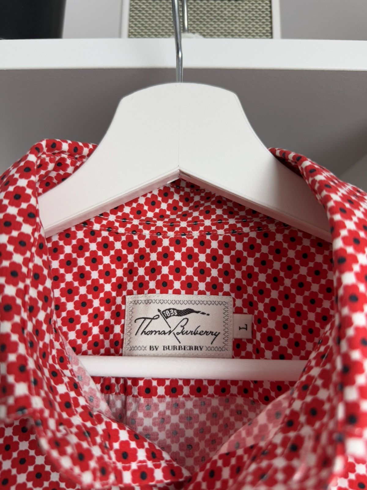 Burberry × Vintage Vintage y2k Thomas Burberry poppy all over print shirt L rare Size US L / EU 52-54 / 3 - 3 Thumbnail