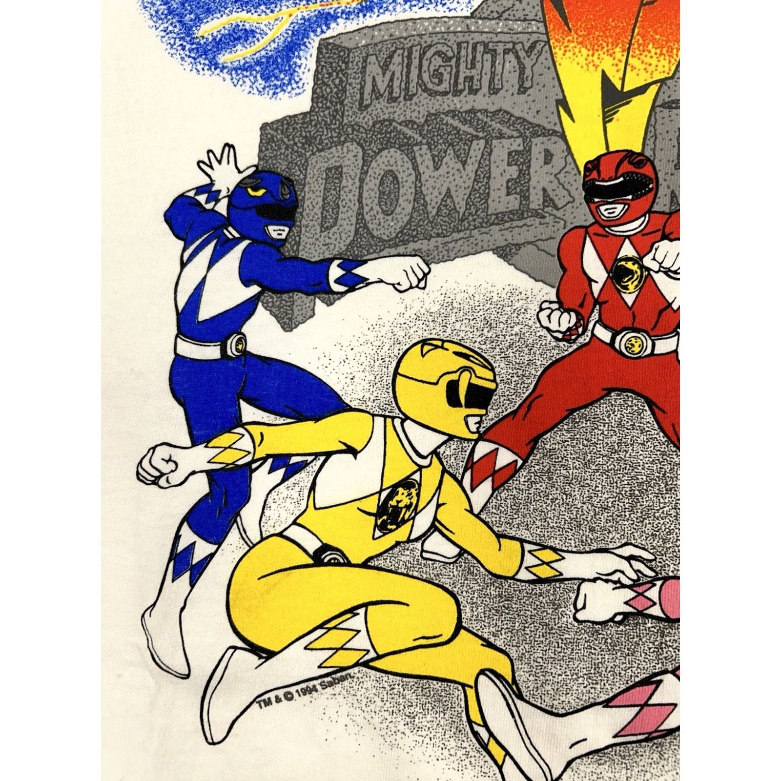 Saba VINTAGE Mighty Morphin Power Rangers Shirt 1994 Saban Rare XL Adult Black Mens Size US XL / EU 56 / 4 - 5 Thumbnail