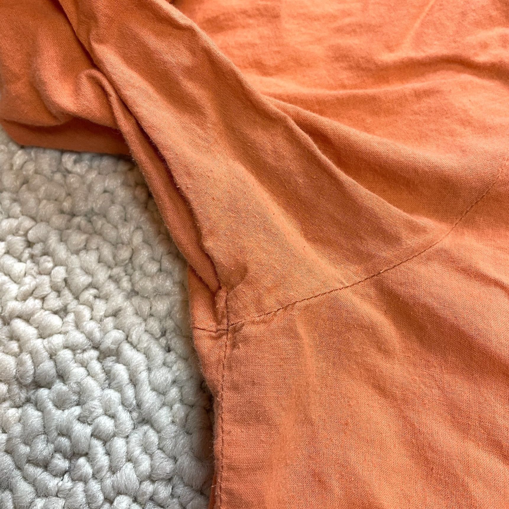 Vintage Junque Blouse Shirt Womens L Orange Peasant Top Cotton Tie Neck Casual Size L / US 10 / IT 46 - 5 Thumbnail