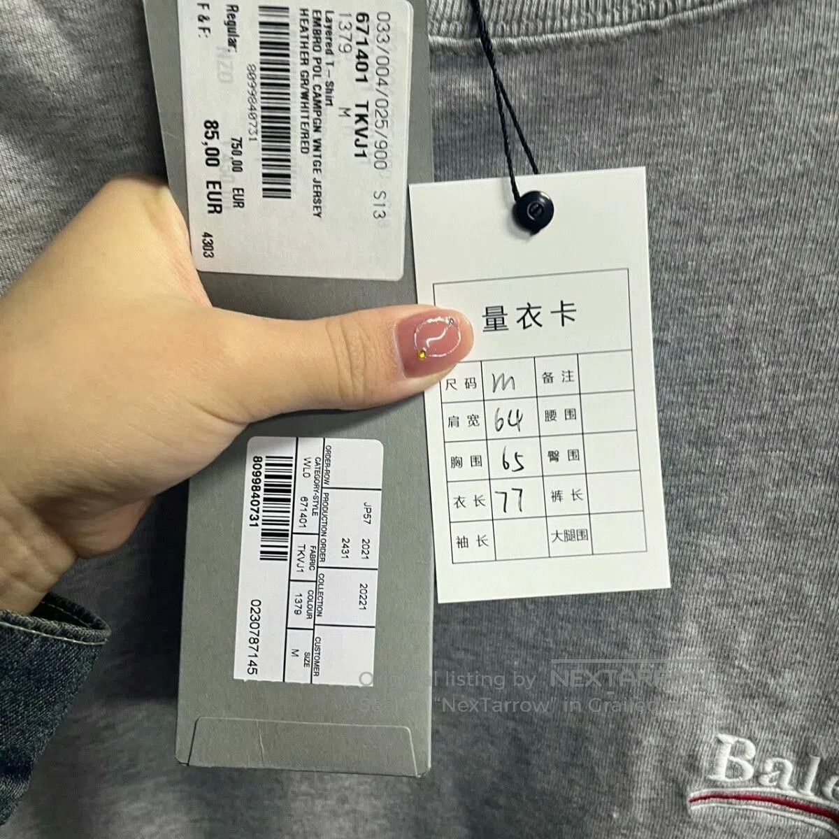 Balenciaga Balenciaga Gray Coke Layered Long-sleeve Tee. Size US XS / EU 42 / 0 - 7 Thumbnail
