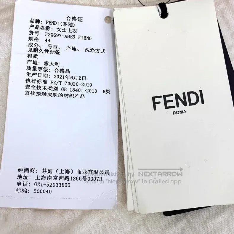 Fendi Fendi Off-white logo embossed high-neck wool knit sweater Size M / US 6-8 / IT 42-44 - 6 Thumbnail