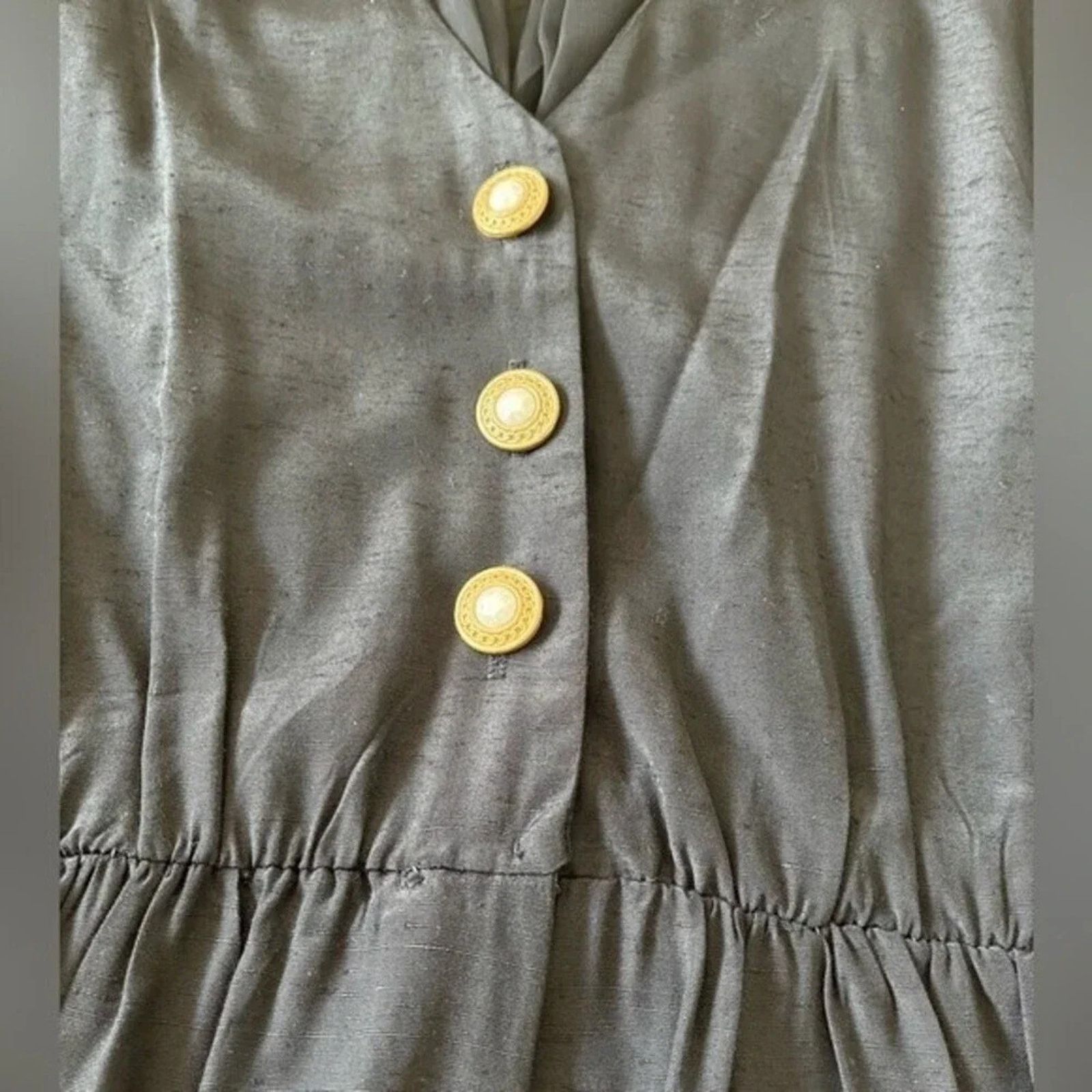 The Unbranded Brand Nina Piccalino vintage black goth jumpsuit w/3 buttons,sz 14 Size 36" / US 14 / IT 50 - 4 Thumbnail
