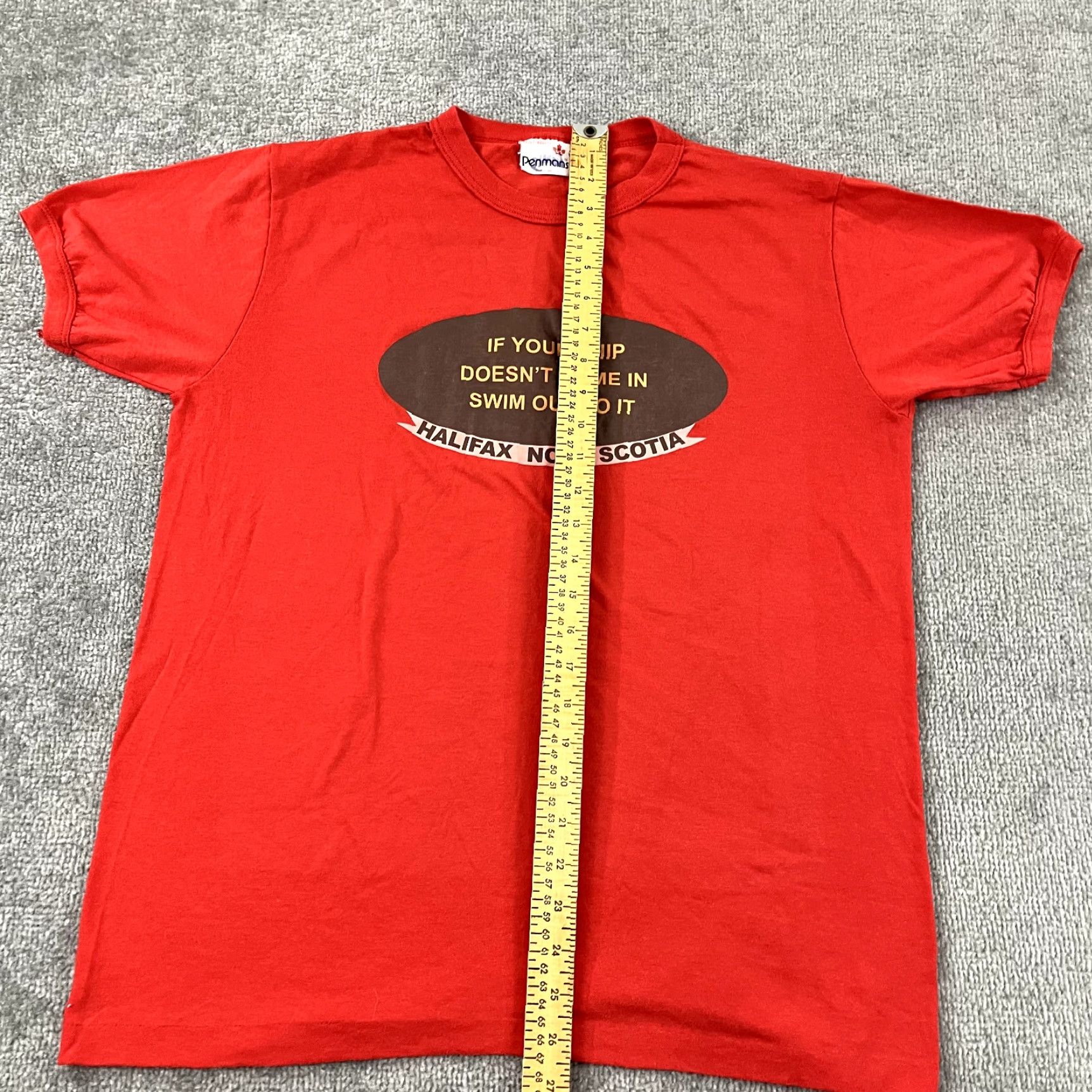Vintage VINTAGE Penmans T-Shirt Mens Adult Large Red Halifax Nova Scotia Canada Ship Boating Logo Graphic Print Crew Neck Short Sleeve Size US L / EU 52-54 / 3 - 5 Thumbnail