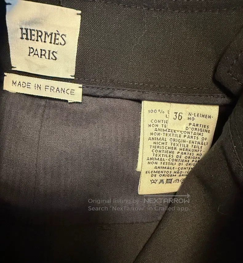 Hermes Hermes Deep blue trousers made of 100% linen fabric Size 24" / US 00 / IT 34 - 3 Thumbnail