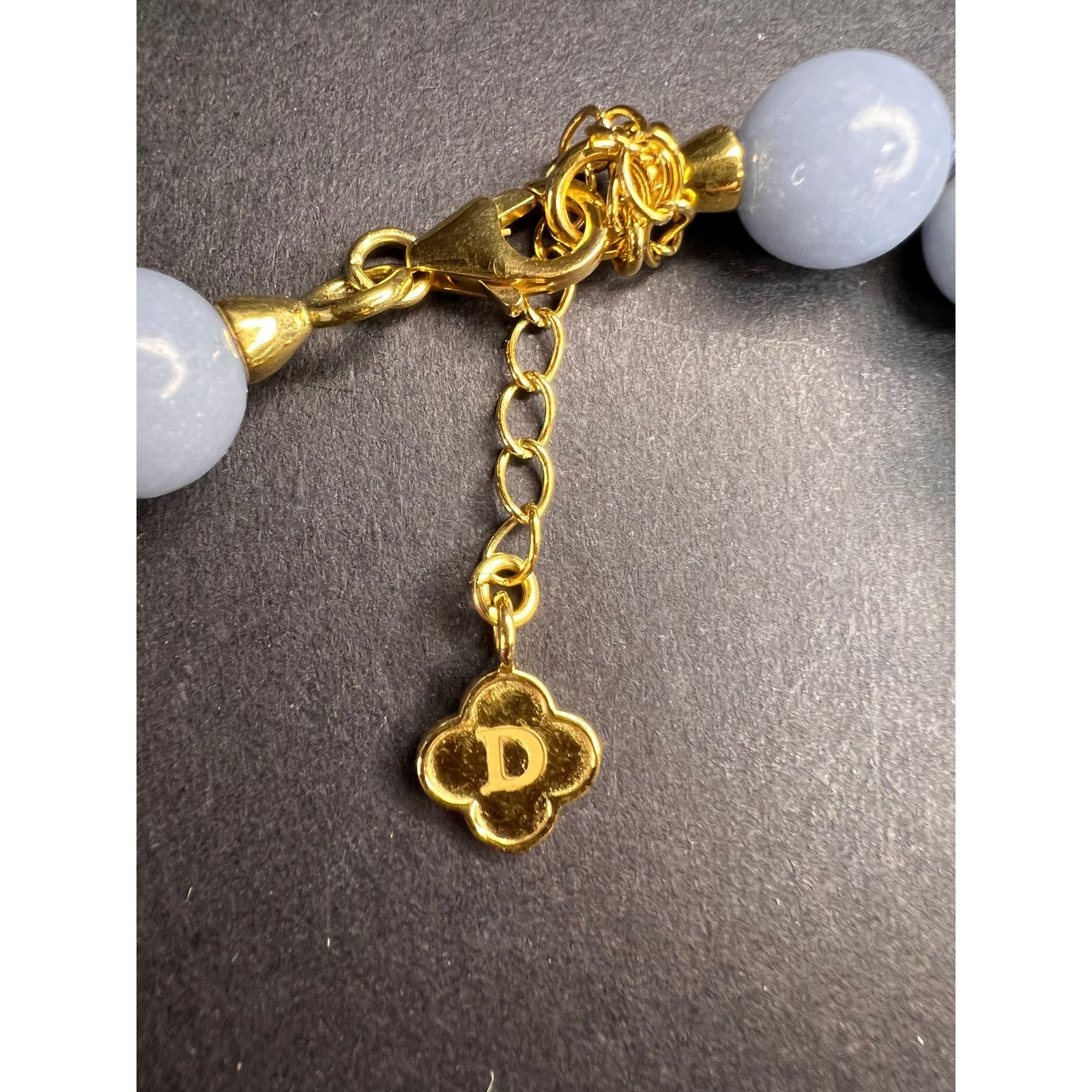 Other NEW Angelite beaded necklace with vermeil yellow gold clasp Size ONE SIZE - 4 Thumbnail