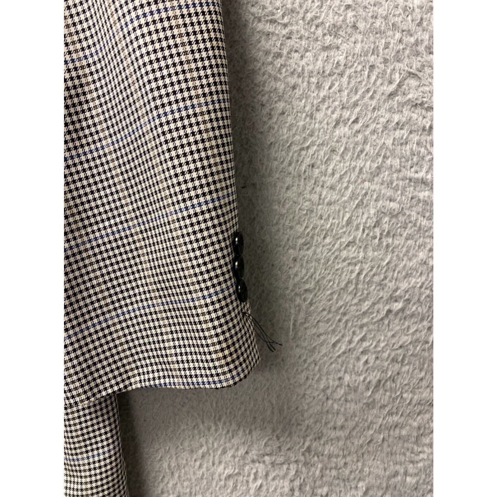 Roundtree & Yorke Roundtree & Yorke Men's Sport Coat Blazer 42R Multicolor Houndstooth Plaid Wool-Silk Tweed Size 42R - 3 Thumbnail