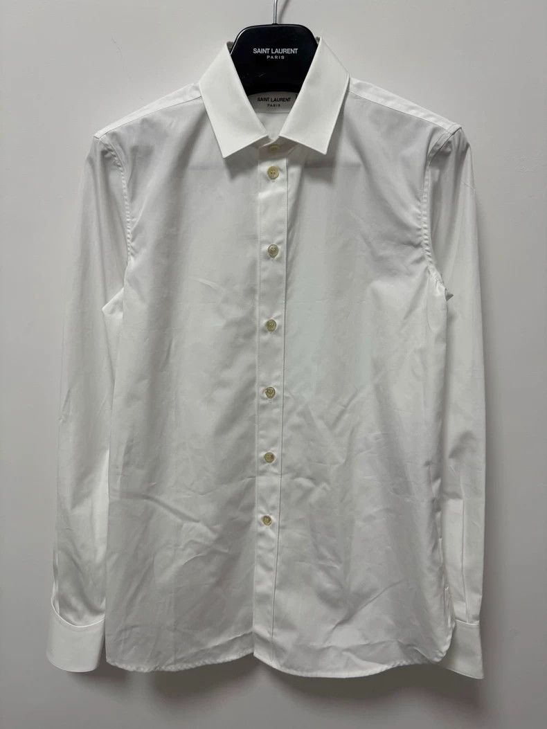 Saint Laurent Paris Saint Laurent White Cotton Classic Shirt- DMC Size US M / EU 48-50 / 2 - 1 Thumbnail