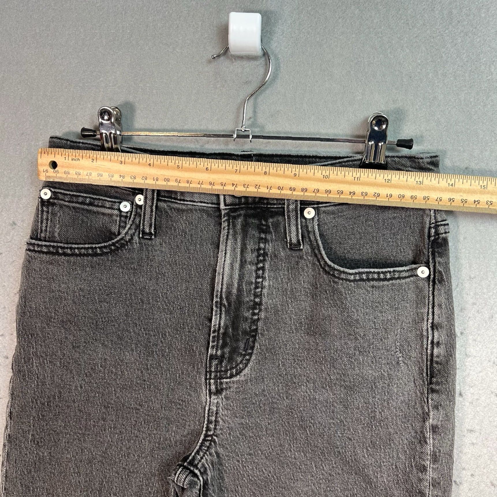 Madewell VINTAGE Madewell Perfect Vintage Jean Black Women Size 25 Tapered Leg Raw Hem Size 42" / US 20 - 3 Thumbnail
