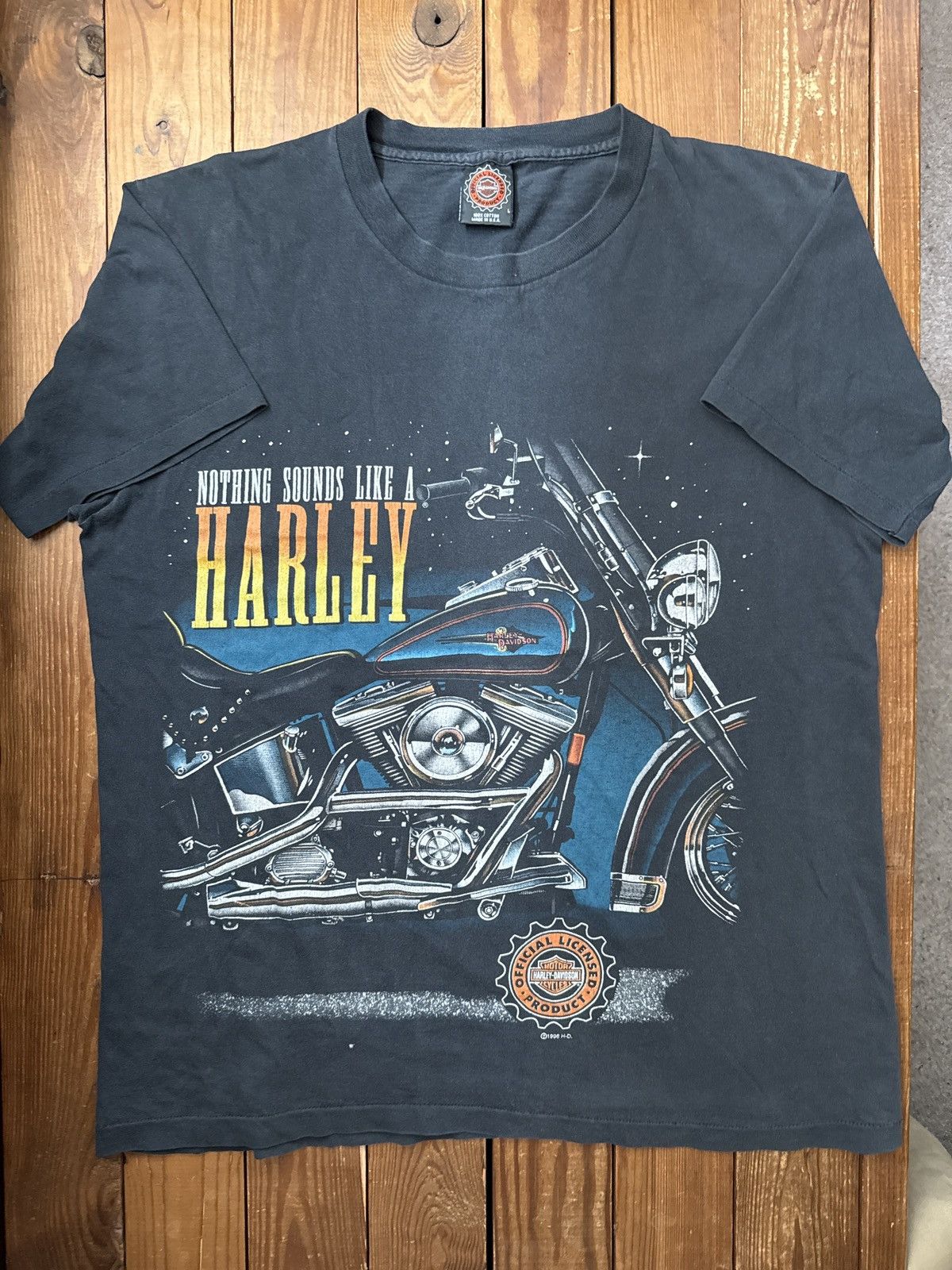 Harley Davidson × Vintage Vintage 90s 1996 Harley Davidson Nothing Sounds Like T-Shirt Size US L / EU 52-54 / 3 - 1 Thumbnail