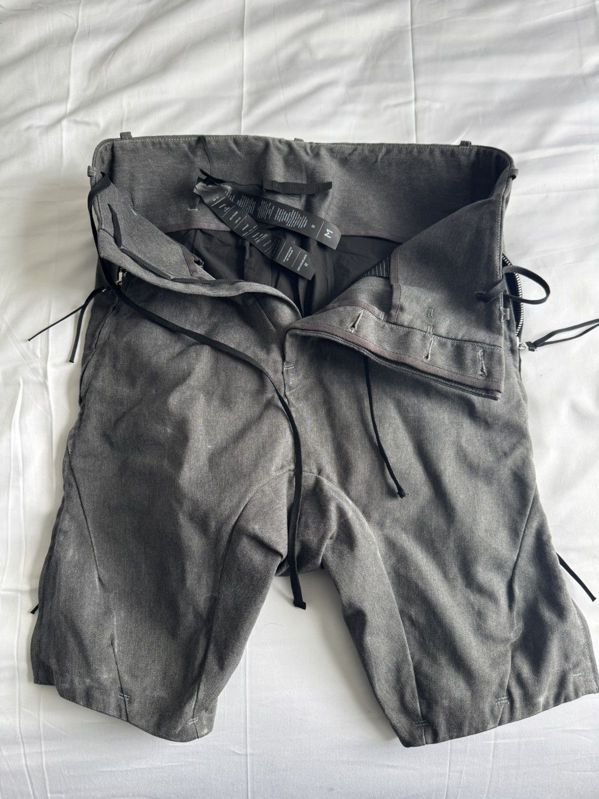 Boris Bidjan Saberi Light Grey Denim zipper shorts Size US 30 / EU 46 - 3 Thumbnail
