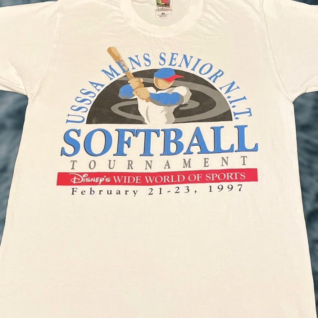 Disney VINTAGE 90s Disney Wide World Of Sports Softball MVP Shirt Mens S White Size US S / EU 44-46 / 1 - 1 Thumbnail