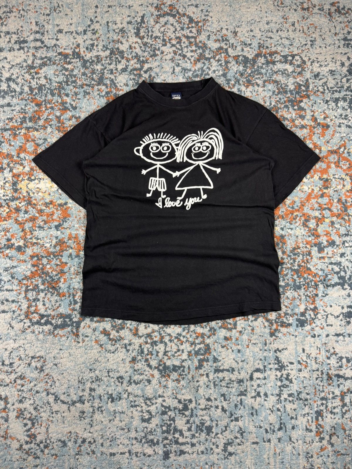 Other × Vintage Vintage 90s I love you stick man cute couple graphic tee Size US M / EU 48-50 / 2 - 1 Thumbnail