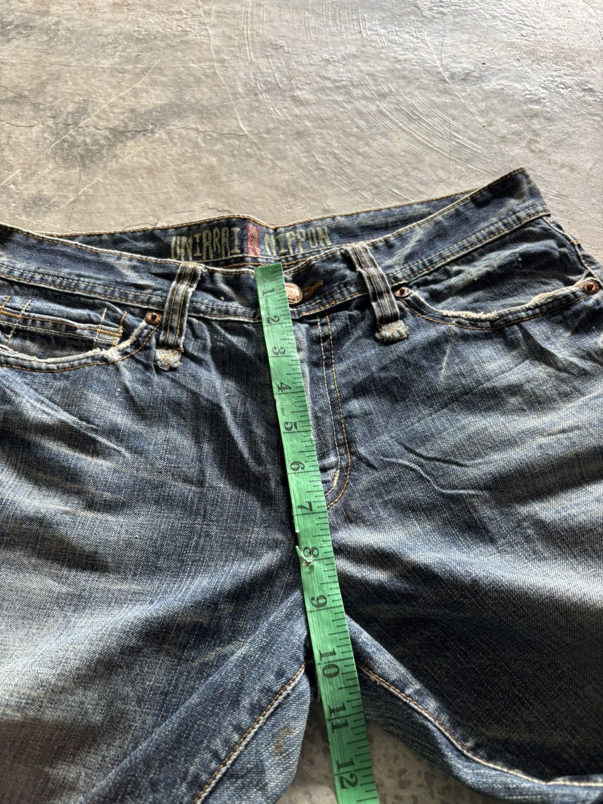 Karakuri Tamashii ONIARAI NIPPON JAPANESE DENIM DISTRESSED WASHED PUNK GRUNGE Size US 31 - 14 Thumbnail