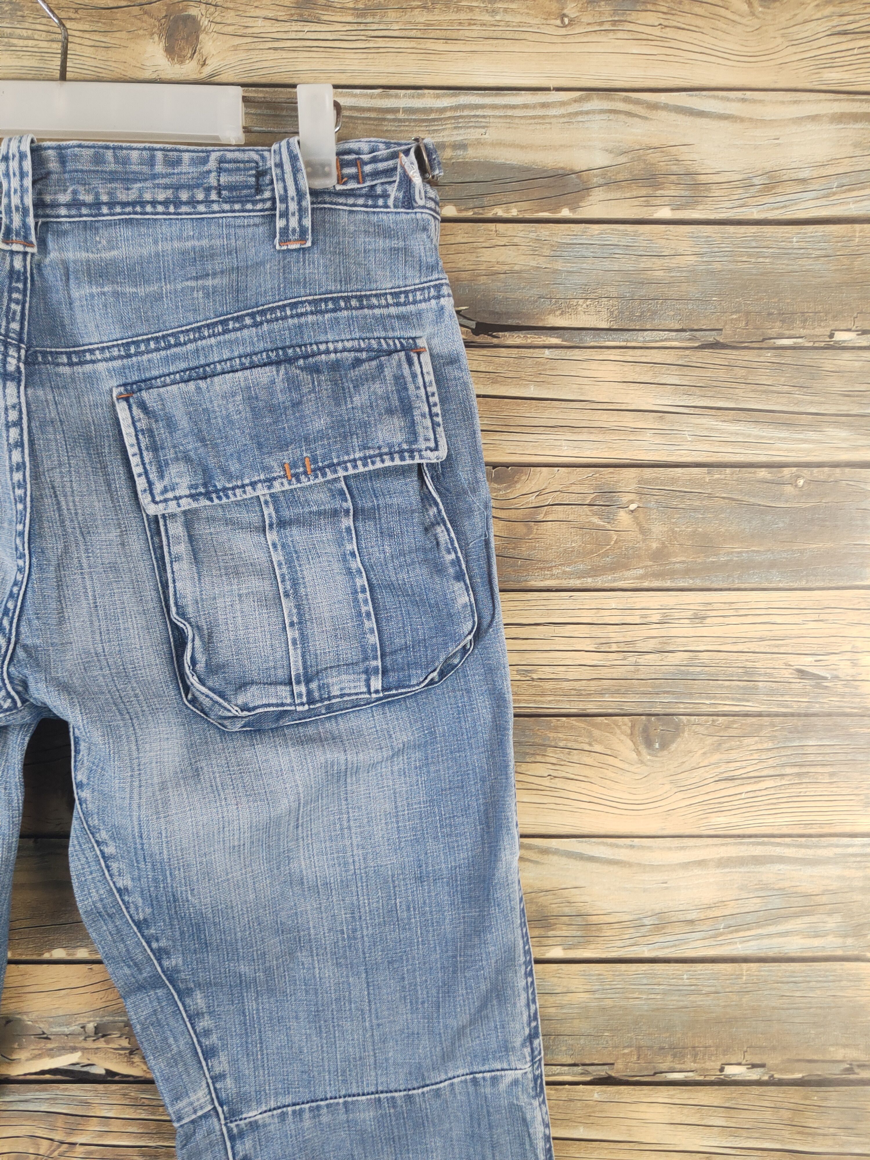 Japanese Brand DL Bartack Blue Distressed Ripped Jeans #1898 Size US 34 / EU 50 - 10 Thumbnail
