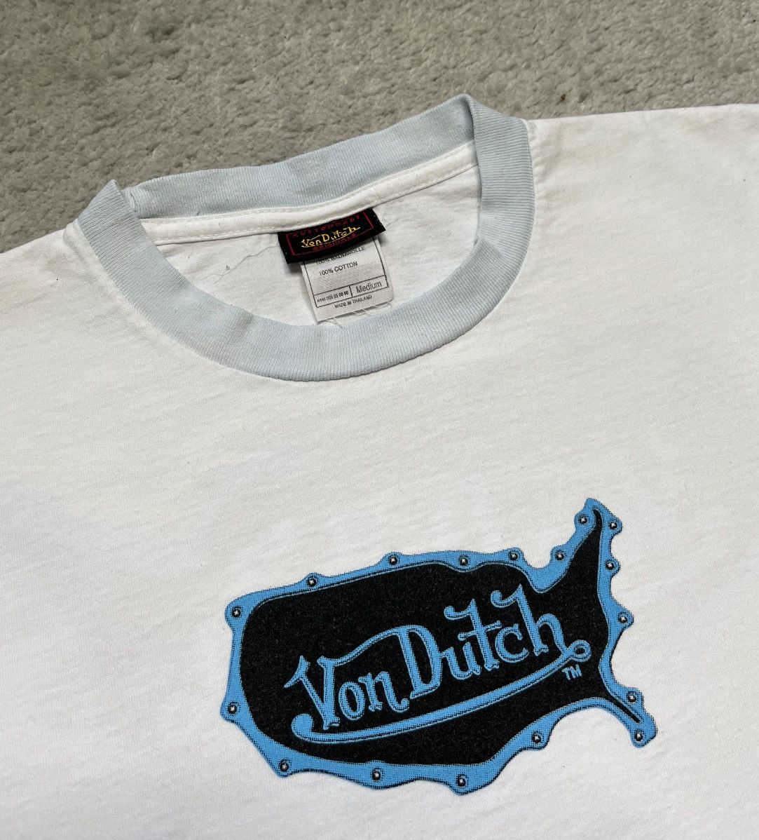 Von Dutch Vintage White T-Shirt Tee Big Print logo von dutch y2k Size M / US 6-8 / IT 42-44 - 7 Thumbnail