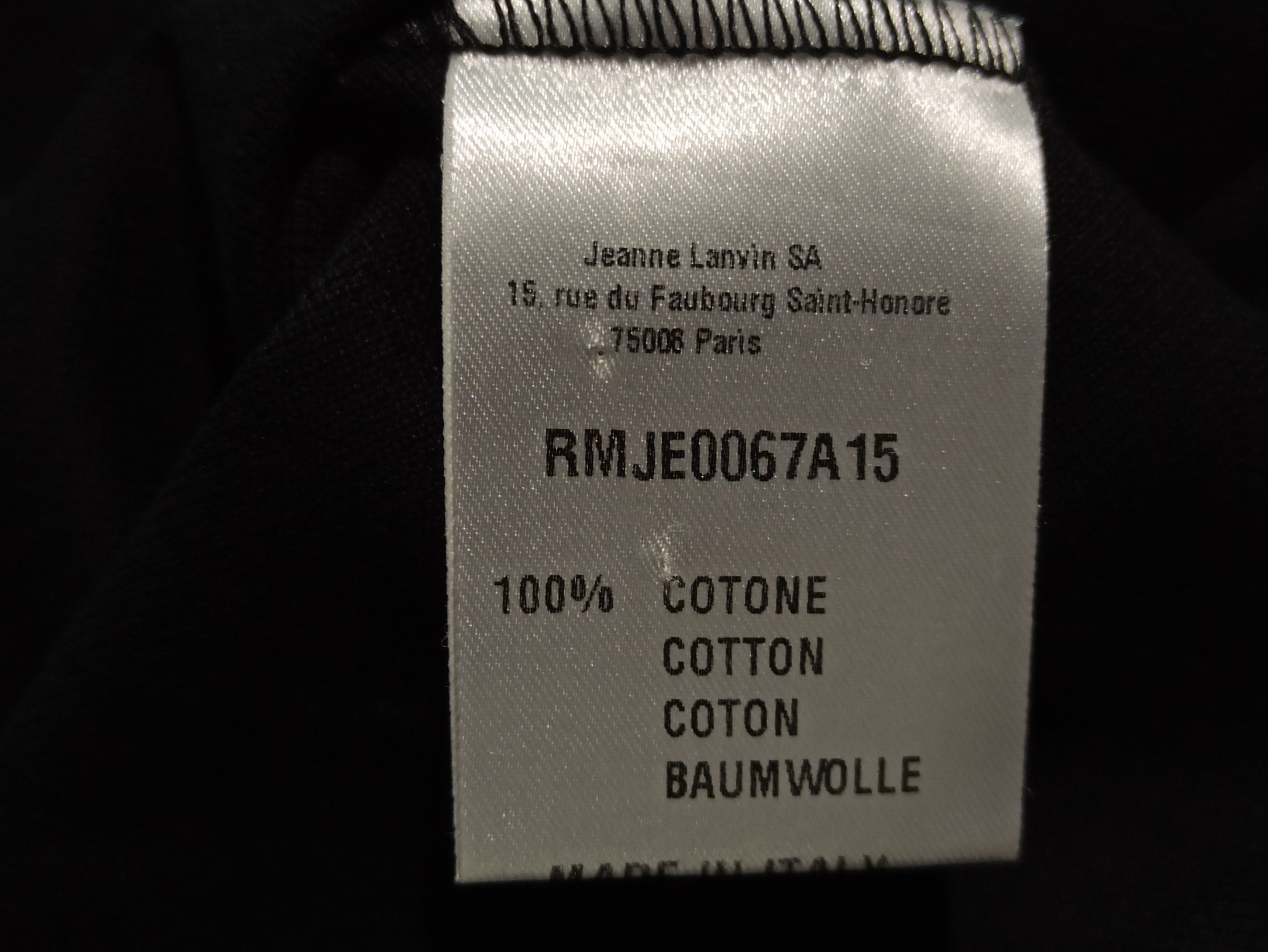 Lanvin LANVIN Sneaker Embroidered Cotton Pique Black Polo Shirt Size US L / EU 52-54 / 3 - 4 Thumbnail